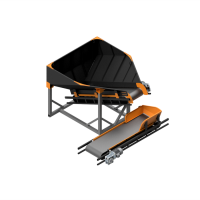 Бункер-живильник для сипучих матеріалів об'ємом 2 куб. метри зі стрічковим конвеєром ЛТ-4-600