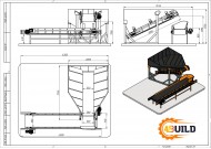 Бункер-живильник для сипучих матеріалів об'ємом 2 куб. метри зі стрічковим конвеєром ЛТ-4-600